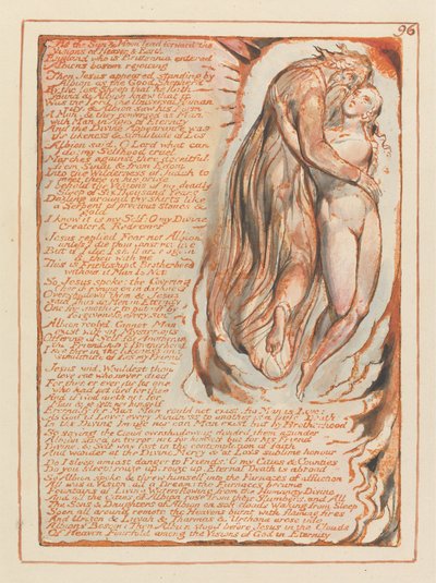 エルサレム、プレート96、太陽と月が前進するにつれて.... 作： William Blake